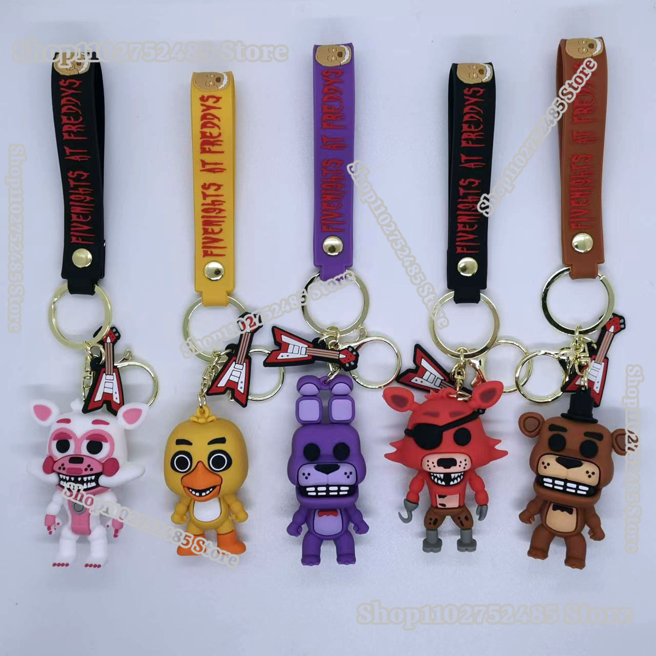 Car Accessories Gifts For Men - 5pcs Cartoon Anime FNAF Figure Keychains