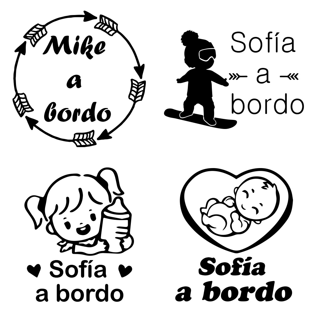 Car Accessories For Decoration - 1pc Vinyl baby a bordo colorful