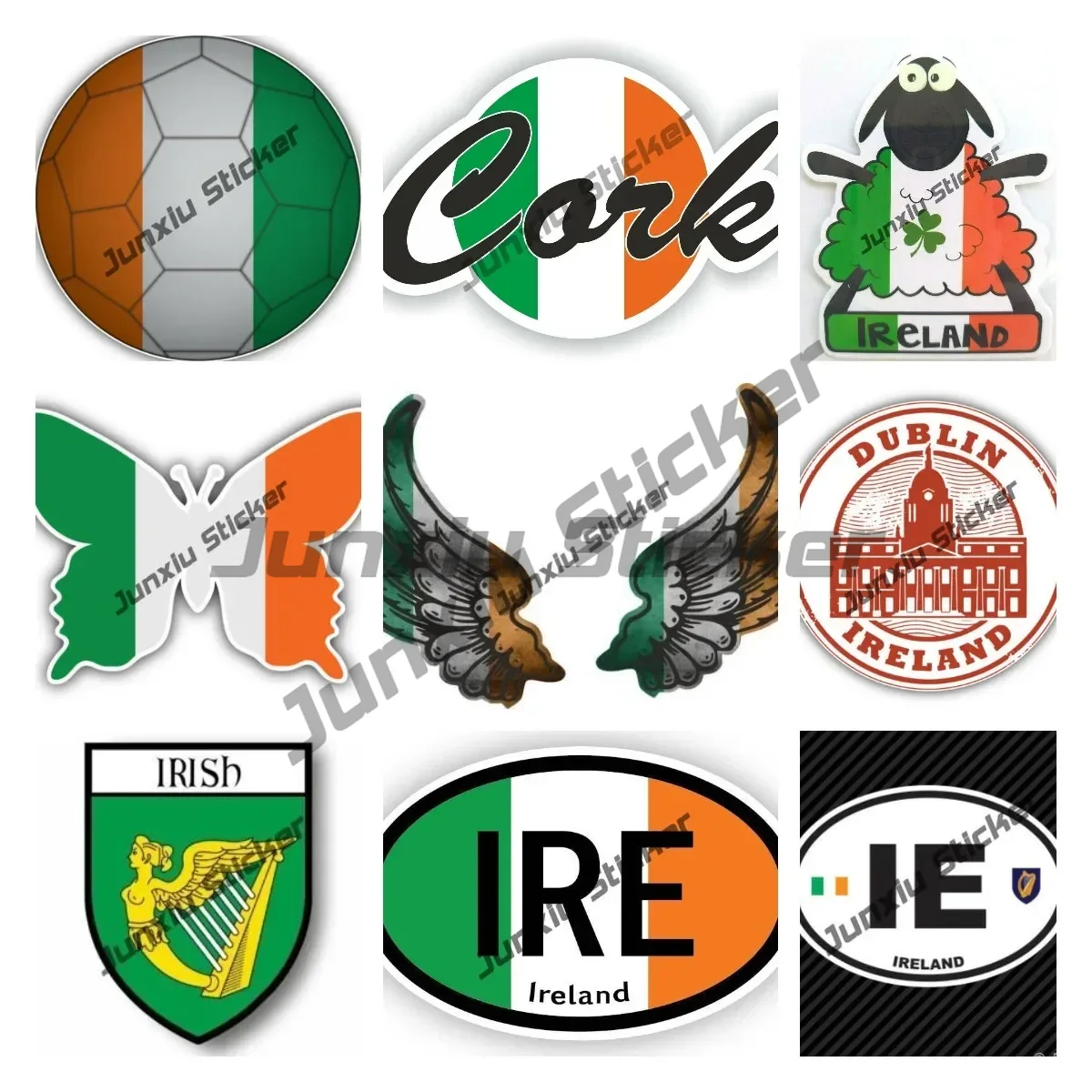Car Accessories Ireland - Ireland Flag Wings Creative Motorcycle Car