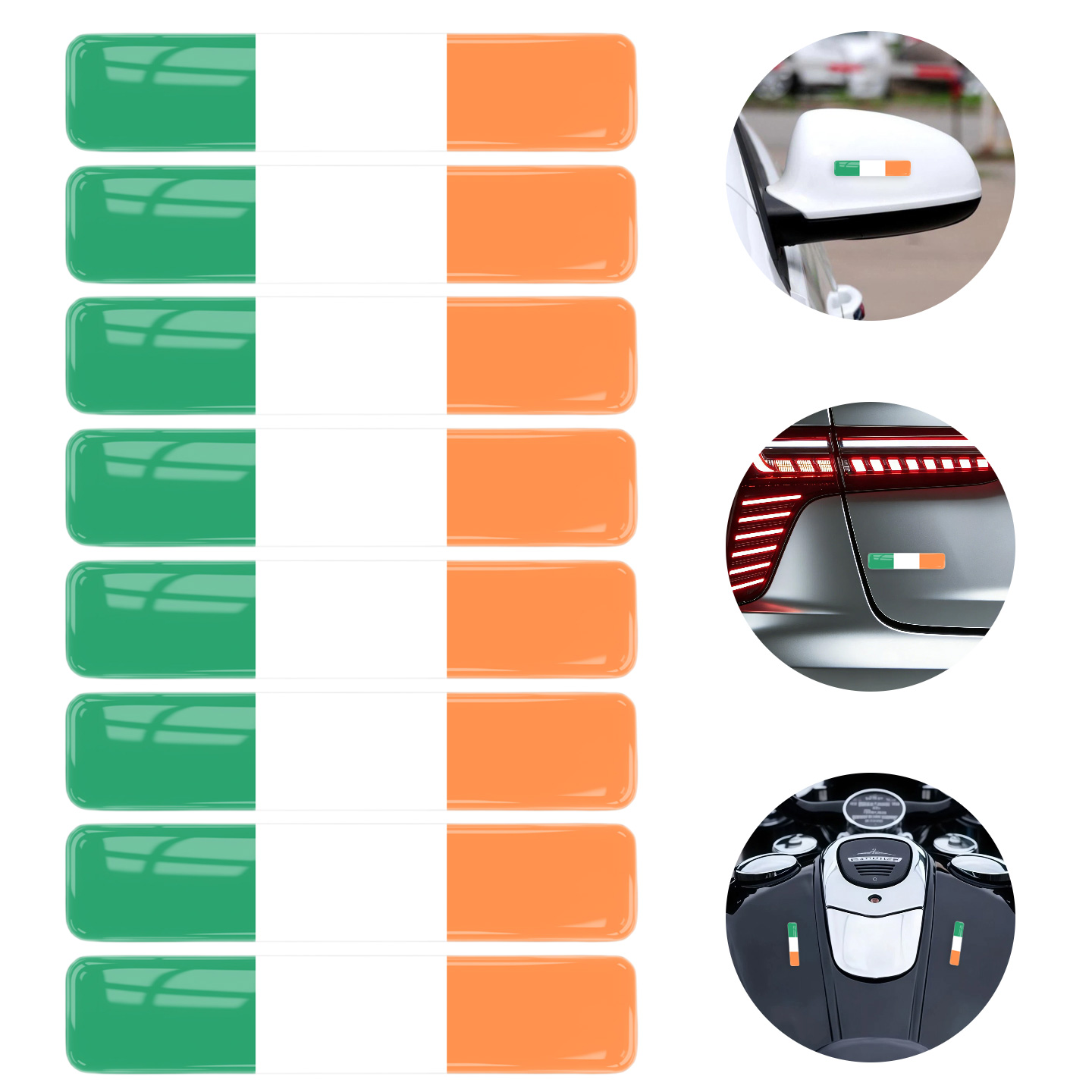 Car Accessories Ireland - 8pcs 3D Gel Epoxy Car Decal