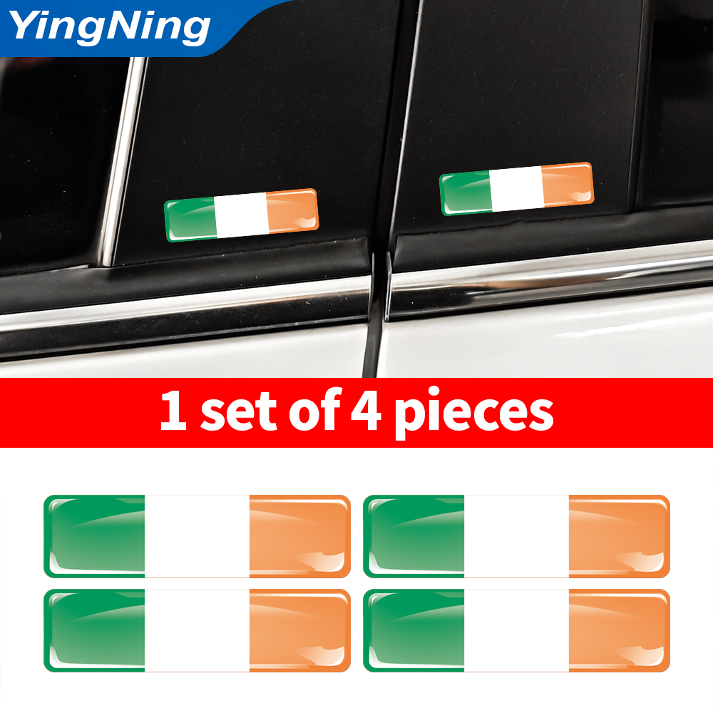 Car Accessories Ireland - 4Pcs Ireland Flag Car Sticker 3D