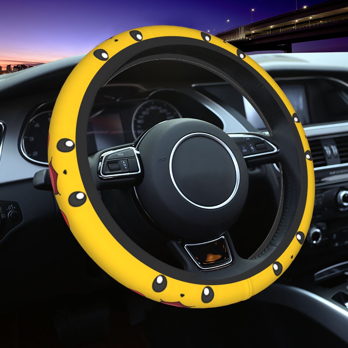 Car Accessories Girl - B-Bikachus Smile Steering Wheel Cover for