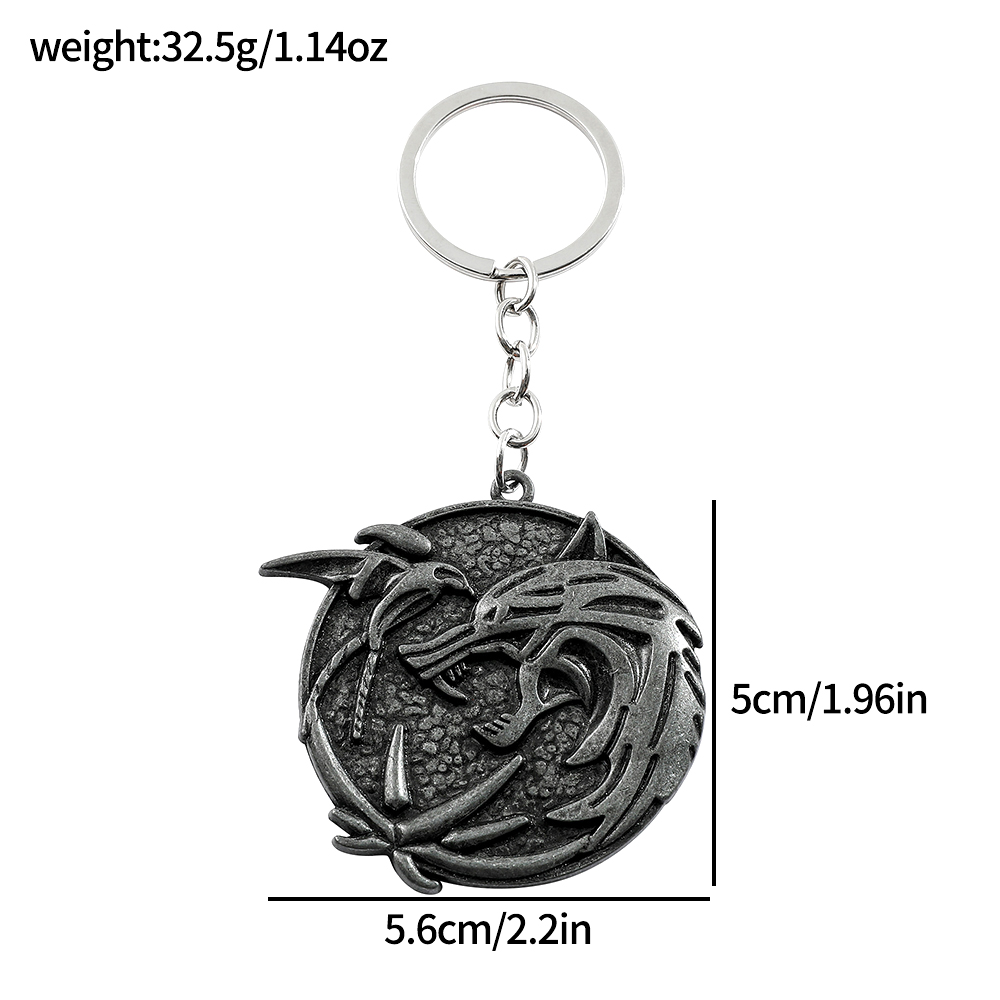 Vintage Wolf Head Keychain Gam - Car Accessories Gifts For Men ulasan dan harga