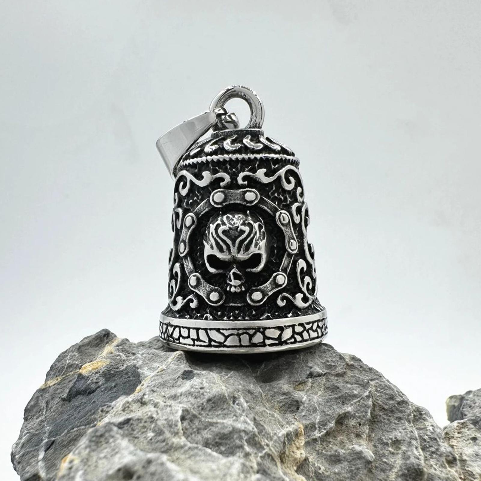 Skull Bell Charm Motorcycle Be - Car Accessories Gifts For Men ulasan dan harga