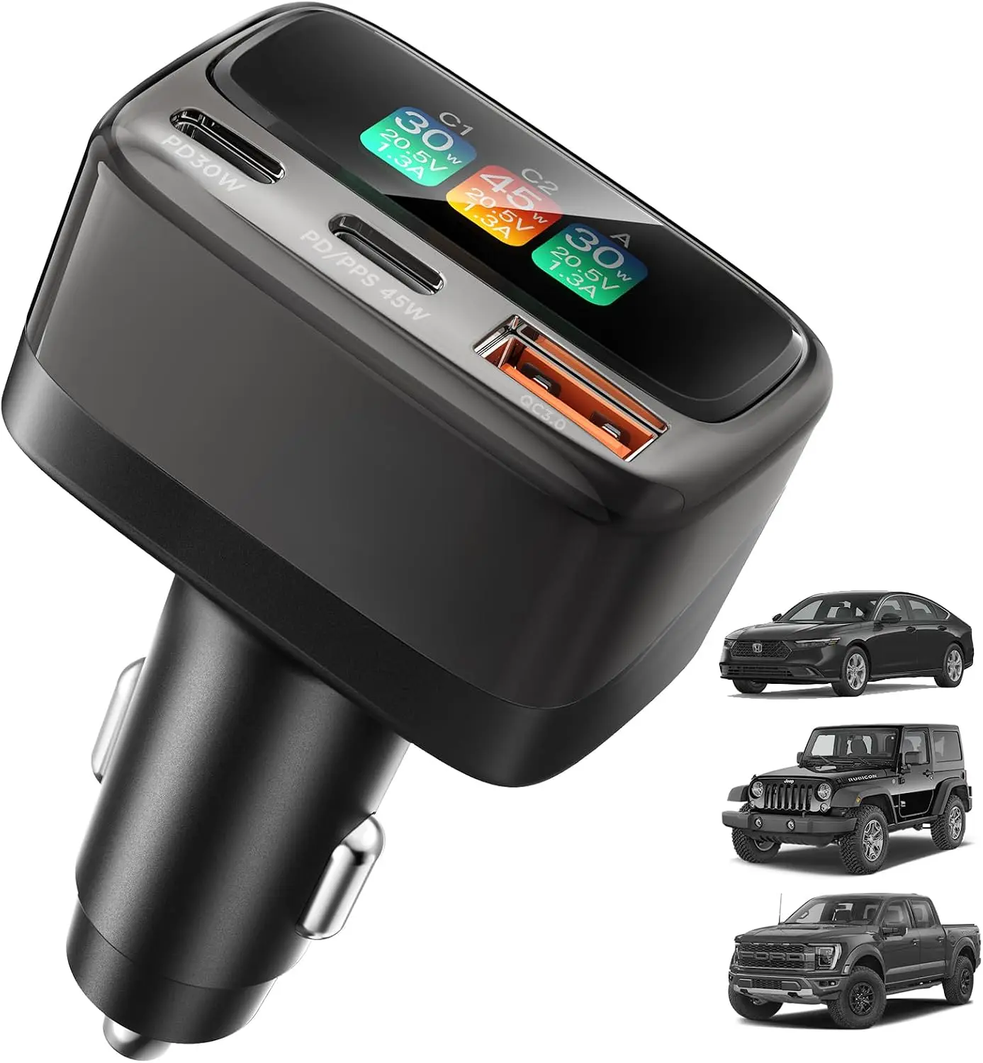 105W USB C Car Charger with Di - Car Accessories Gifts For Men ulasan dan harga