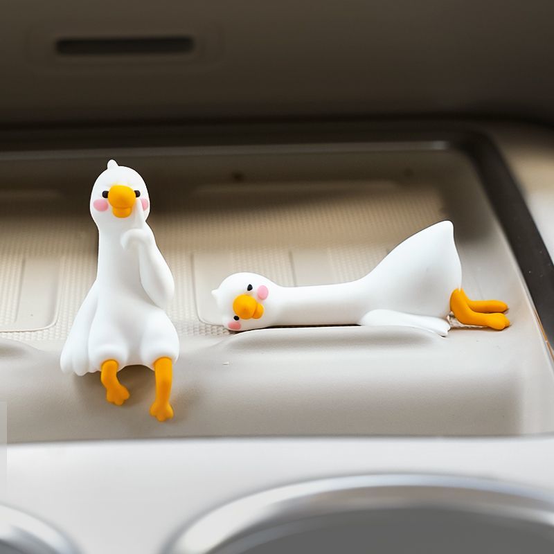 Cute Cartoon White Duck Car Di - Car Accessories For Decoration ulasan dan harga