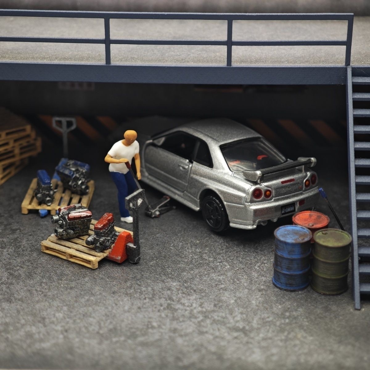 1:64 Car Model Repair Shop Sce - Car Accessories For Decoration ulasan dan harga