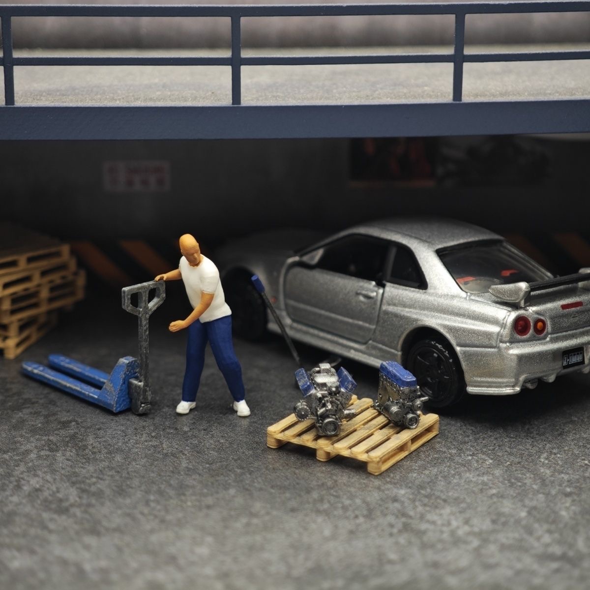 1:64 Car Model Repair Shop Sce - Car Accessories For Decoration ulasan dan harga