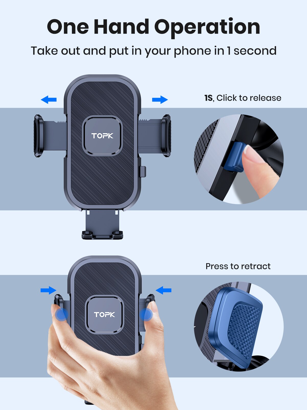 TOPK Car Phone Holder Gravity  - Car Accessories Xiaomi ulasan dan harga