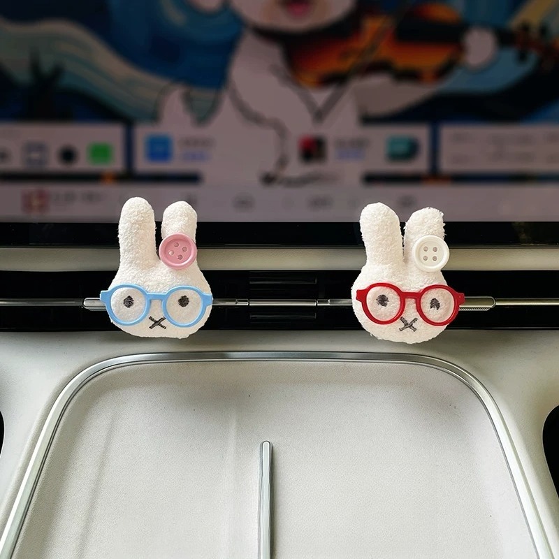 Cute Rabbit with Glasses Car A - Car Air Freshener Vent ulasan dan harga
