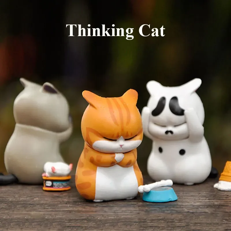 Thinking Cat Blind Box Cute An - Car Accessories Girl ulasan dan harga